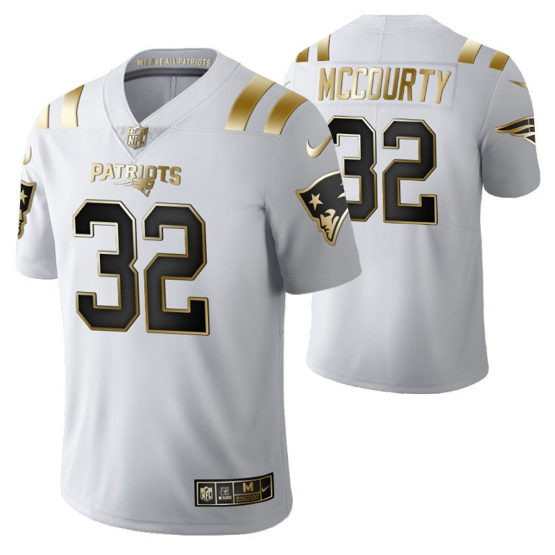 New England Patriots Devin Mccourty 32 2021 Nfl Golden Brandedition White Jersey Gift For Patriots Fans