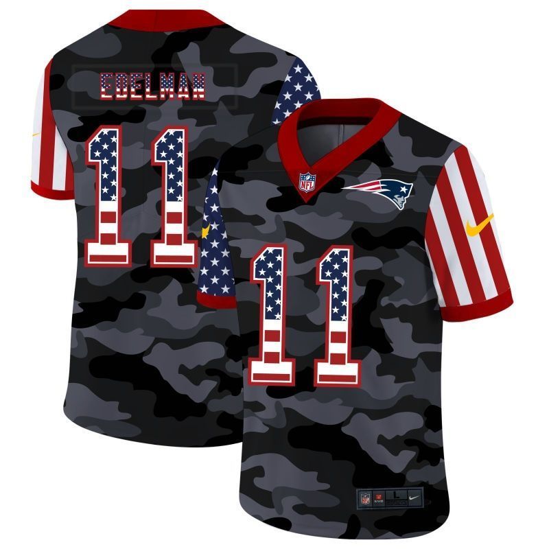 New England Patriots Julian Brandedelman 11 Nfl 2020 American Flag Camo Jersey