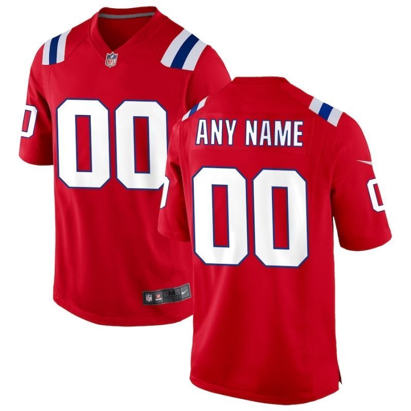 New England Patriots Nfl 2020 Personalized Custom Red Jersey Custom Jersey