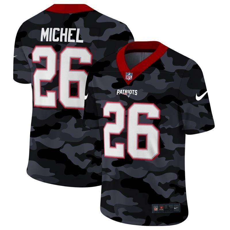 New England Patriots Sony Michel 26 Nfl 2020 Camo Black Jersey