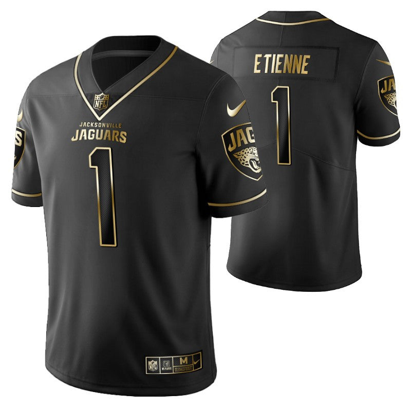 New England Patriots Travis Etienne 1 2021 Nfl Golden Brandedition Black Jersey Gift For Patriots Fans
