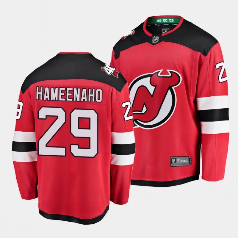 New Jersey Devils 29 Lenni Hameenaho Red Home Jersey 2023 Nhl Draft