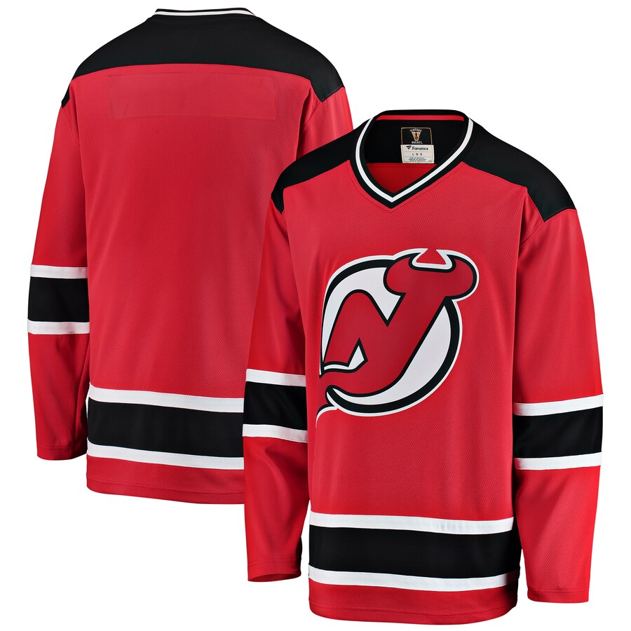 New Jersey Devils Fanatics Branded Premier Breakaway Heritage Blank Jersey Red