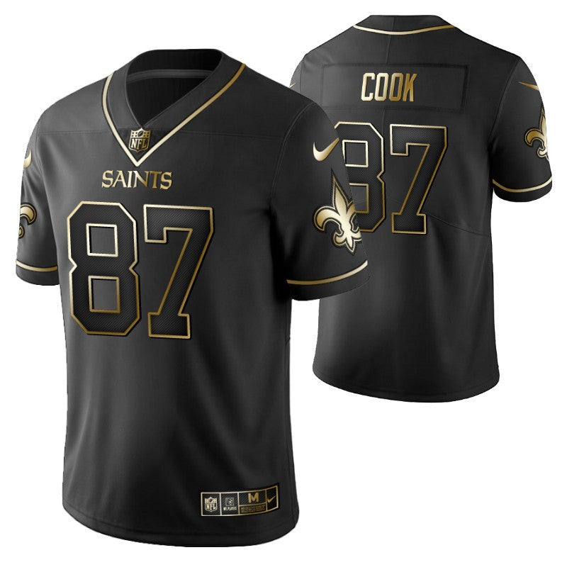 New Orleans Saints Jared Cook 87 Nfl Black Golden Brandedition Jersey Gift For Saints Fans