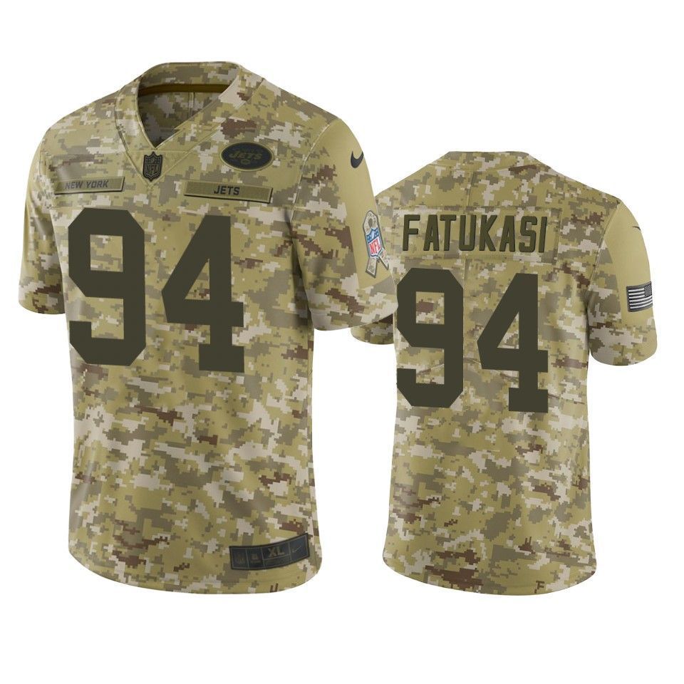 New York Jets Folorunso Fatukasi Jersey Nfl Camo Salute To Service