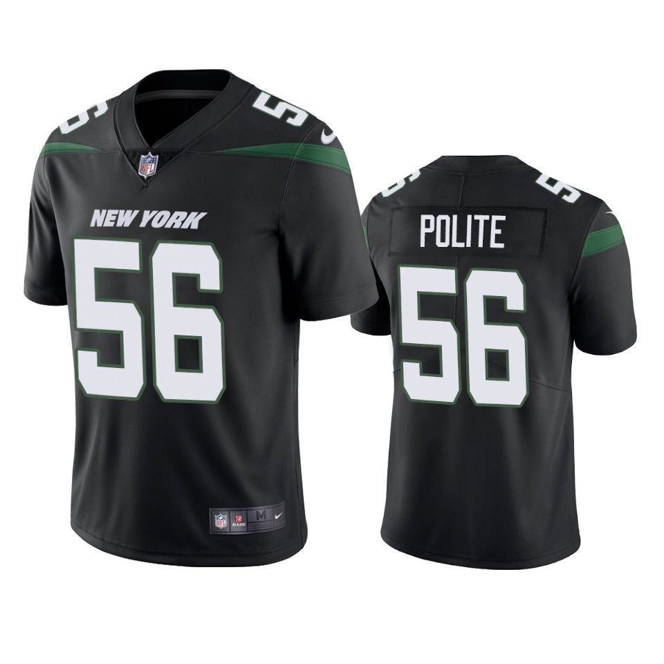 New York Jets Jachai Polite 2019 Nfl Draft Black Vapor Limited Jersey