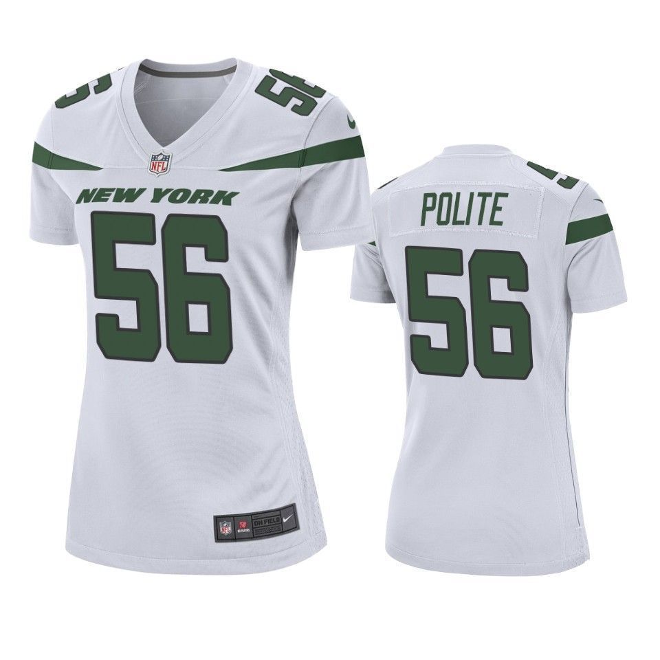 New York Jets Jachai Polite 2019 Nfl Draft White Game Womens Jersey