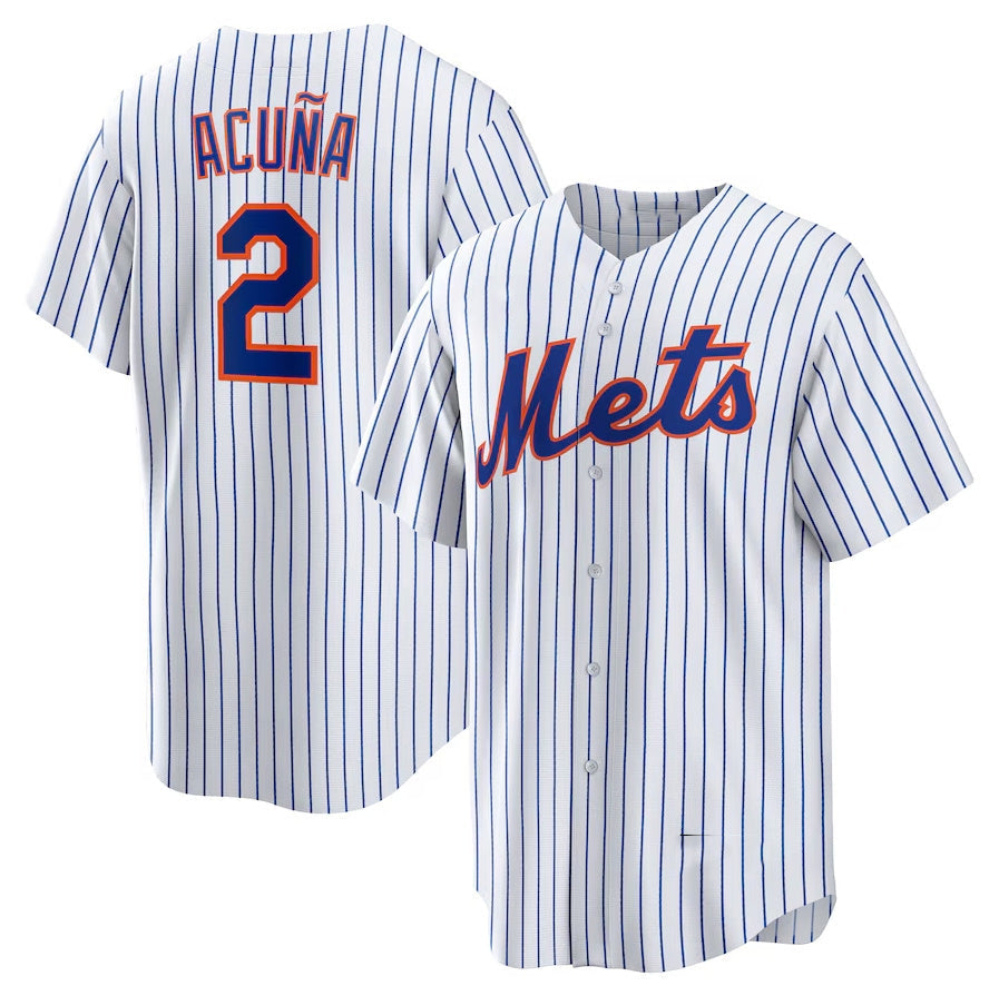 New York Mets #2 Luisangel Acua Home Replica Player Jersey White Stitched Base