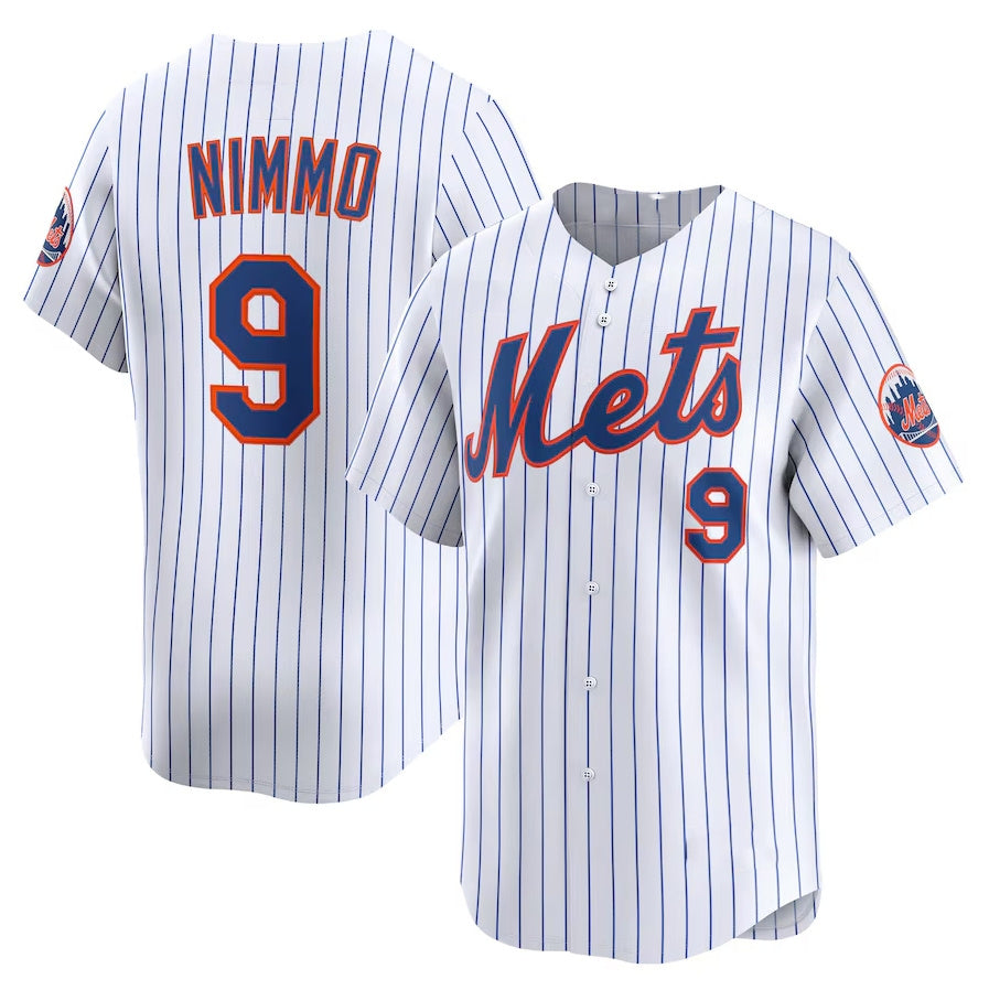 New York Mets #9 Brandon Nimmo Home Limited Player Jersey White Stitched Baseb