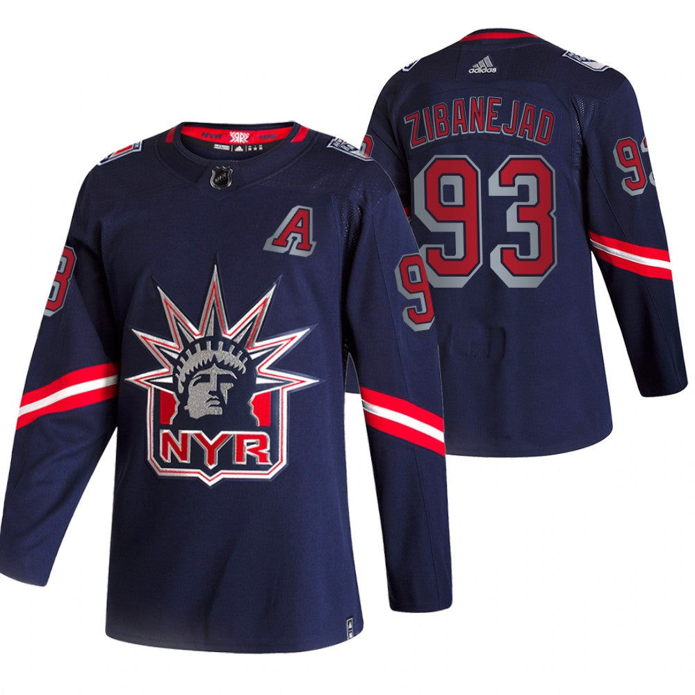 New York Rangers 93 Mika Zibanejad Navy Mens Adidas 2020 21 Reverse Retro Alternate Nhl Jersey