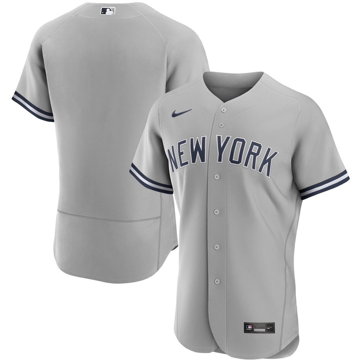 New York Yankees Nike Road Authentic Team Jersey Gray
