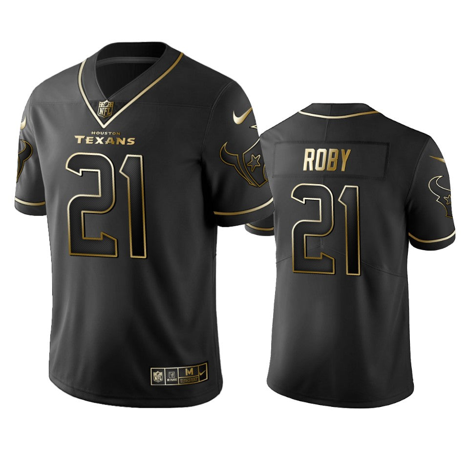 Nfl 100 Bradley Roby Texans Black Golden Edition Jersey