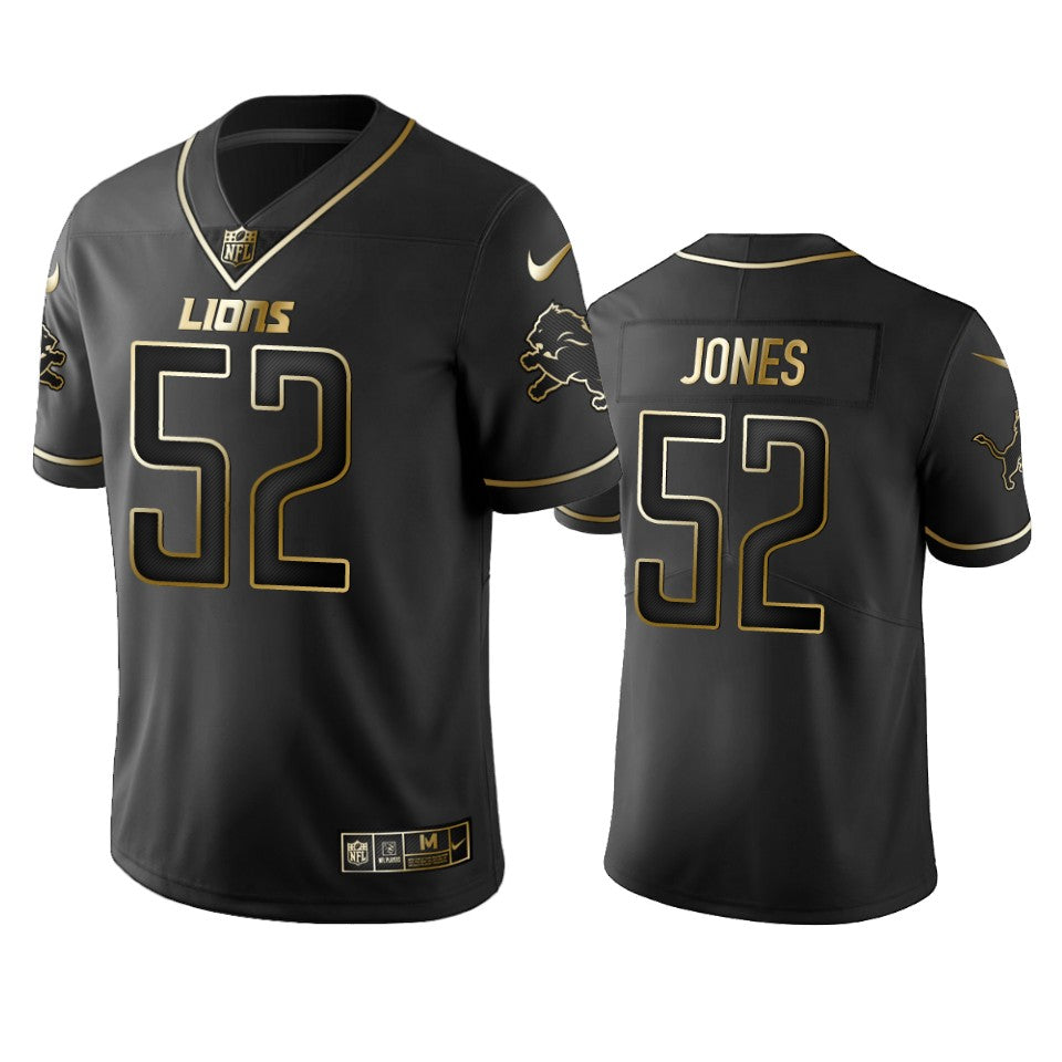 Nfl 100 Christian Jones Detroit Lions Black Golden Edition Vapor Untouchable Limited Jersey Mens