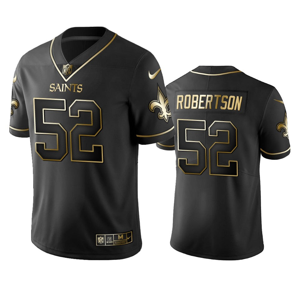 Nfl 100 Commercial Craig Robertson New Orleans Saints Black Golden Edition Vapor Untouchable Limited Jersey Mens