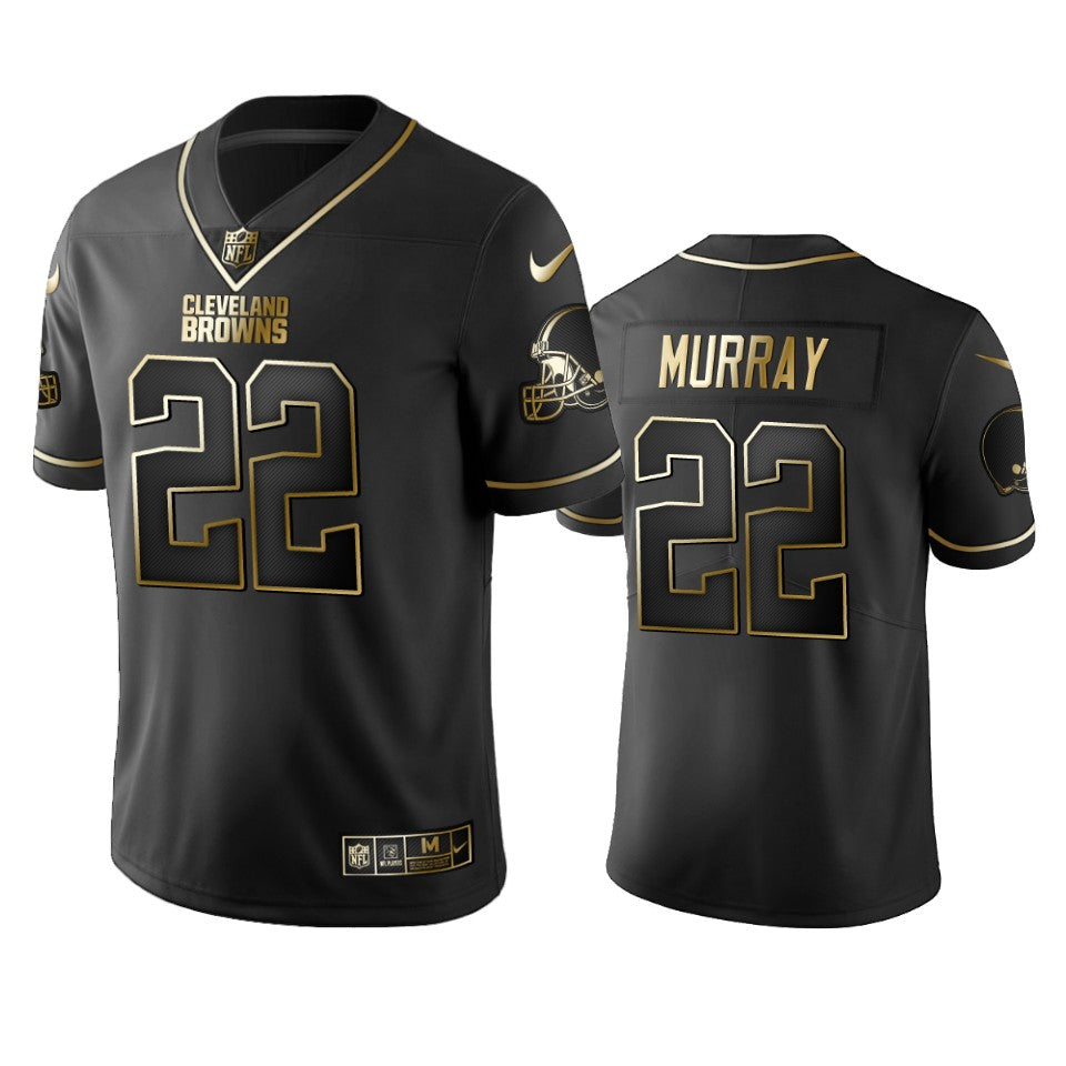 Nfl 100 Commercial Eric Murray Cleveland Browns Black Golden Edition Vapor Limited Jersey Mens