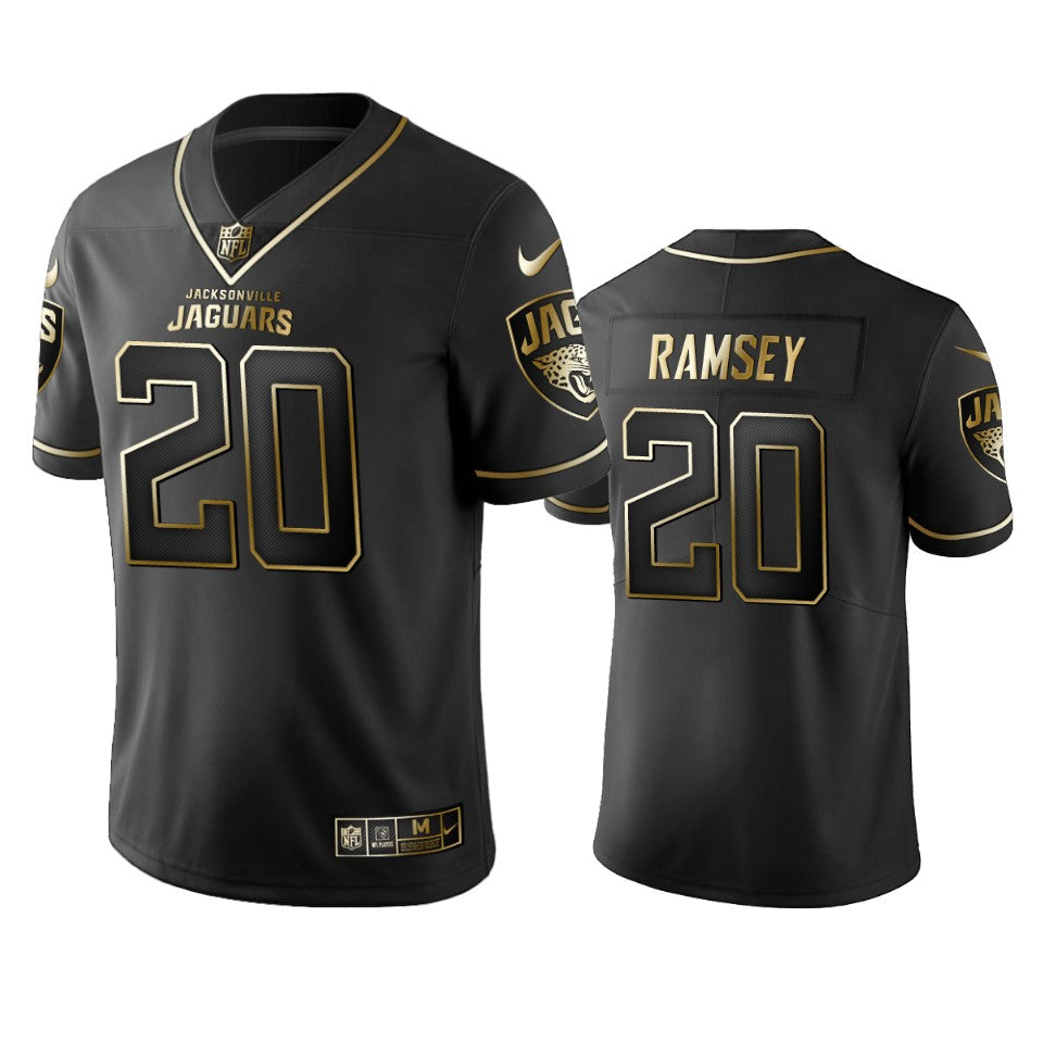 Nfl 100 Commercial Jalen Ramsey Jacksonville Jaguars Black Golden Edition Vapor Untouchable Limited Jersey Mens