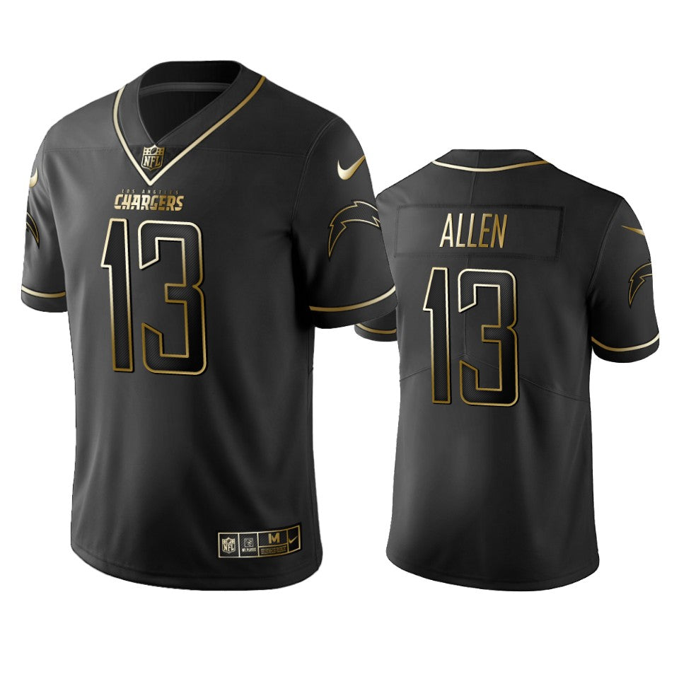 Nfl 100 Commercial Keenan Allen Los Angeles Chargers Black Golden Edition Vapor Untouchable Limited Jersey Mens