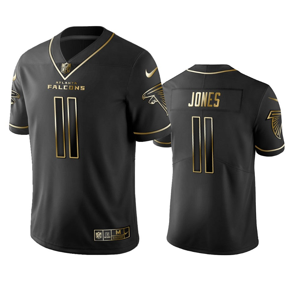 Nfl 100 Julio Jones Atlanta Falcons Black Golden Edition Vapor Untouchable Limited Jersey Mens