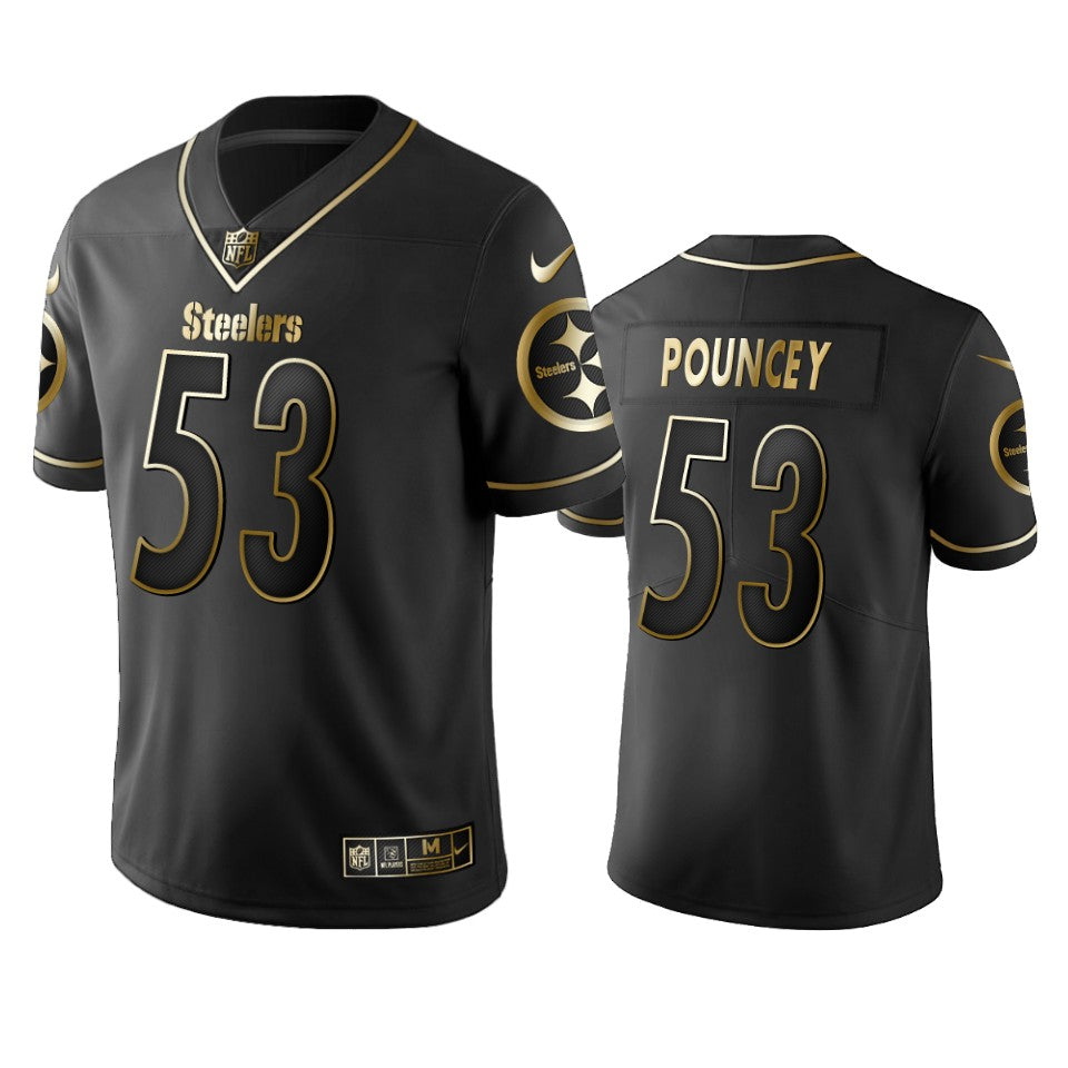 Nfl 100 Maurkice Pouncey Pittsburgh Steelers Black Golden Edition Vapor Untouchable Limited Jersey Mens