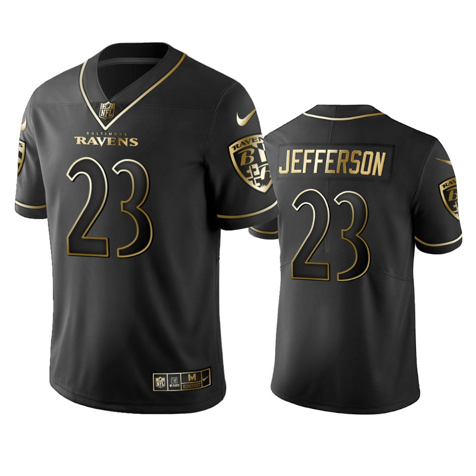 Nfl 100 Tony Jefferson Baltimore Ravens Black Golden Edition Vapor Untouchable Limited Jersey Mens