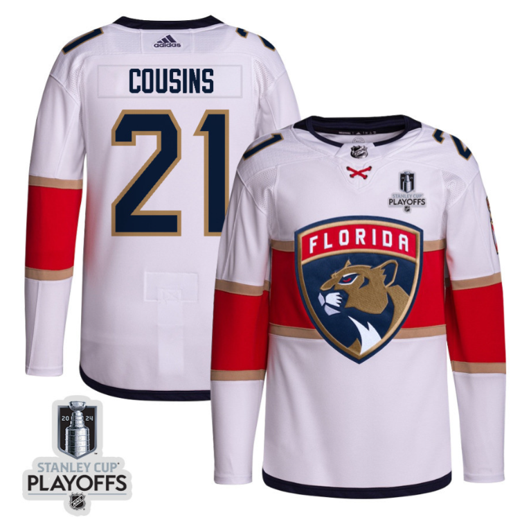 Nick Cousins 21 Florida Panthers 2024 NHL Playoffs Patch Away Jersey Customized