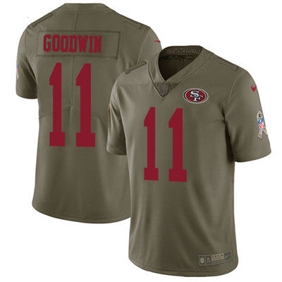 Nike 49ers 11 Marquise Goodwin Olive Mens Stitched Nfl Limited 2017 Salute To Service Jersey
