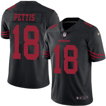 Nike 49ers 18 Dante Pettis Black Mens Stitched Nfl Limited Rush Jersey