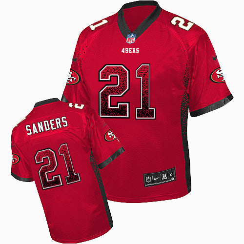 Nike 49ers 21 Deion Sanders Red Team Color Mens Stitched Nfl Elite Drift Fashion Jersey