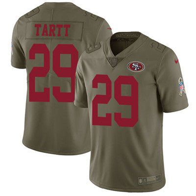 Nike 49ers 29 Jaquiski Tartt Olive Mens Stitched Nfl Limited 2017 Salute To Service Jersey