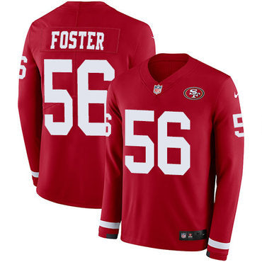 Nike 49ers 56 Reuben Foster Red Team Color Mens Stitched Nfl Limited Therma Long Sleeve Jersey