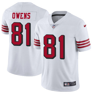Nike 49ers 81 Terrell Owens White Rush Mens Stitched Nfl Vapor Untouchable Limited Jersey