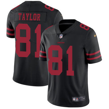 Nike 49ers 81 Trent Taylor Black Alternate Mens Stitched Nfl Vapor Untouchable Limited Jersey