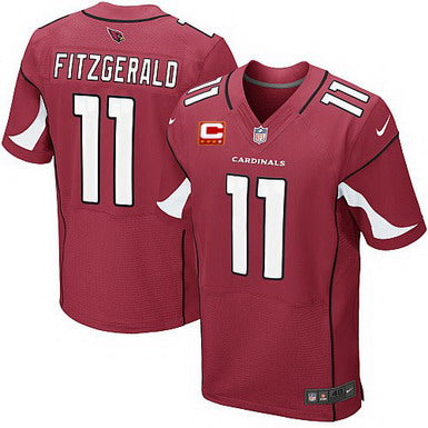 Nike Arizona Cardinals 11 Larry Fitzgerald Red C Patch Elite Jersey