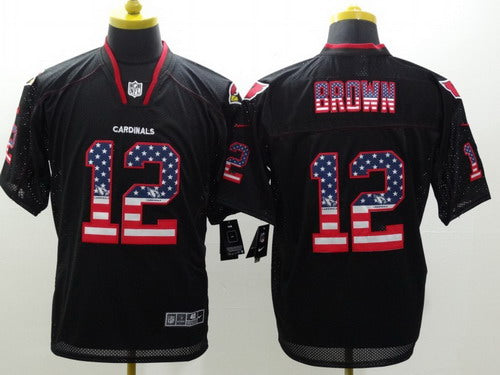 Nike Arizona Cardinals 12 John Brown 2014 Usa Flag Fashion Black Elite Jersey