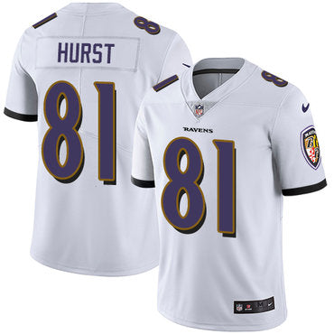 Nike Baltimore Ravens 81 Hayden Hurst White Mens Stitched Nfl Vapor Untouchable Limited Jersey