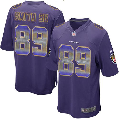 Nike Baltimore Ravens 89 Steve Smith Sr Purple Team Color Mens Stitched Nfl Limited Strobe Jersey
