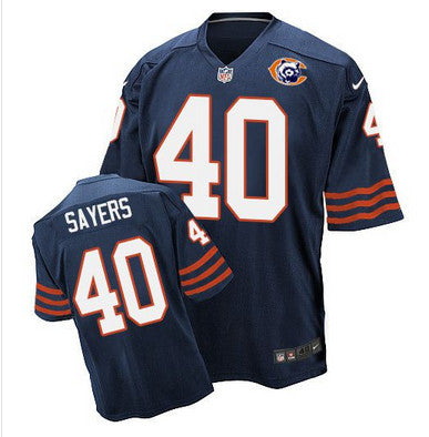 Nike Bears 40 Gale Sayers Navy Blue Throwback Mens Stitched Nfl Elite Jersey