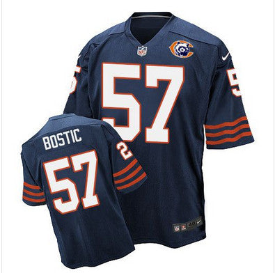 Nike Bears 57 Jon Bostic Navy Blue Throwback Mens Stitched Nfl Elite Jersey
