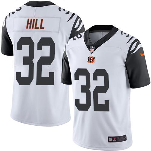 Nike Bengals 32 Jeremy Hill White Mens Stitched Nfl Limited Rush Jersey