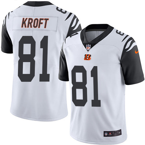 Nike Bengals 81 Tyler Kroft White Mens Stitched Nfl Limited Rush Jersey