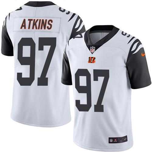 Nike Bengals 97 Geno Atkins White Mens Stitched Nfl Limited Rush Jersey
