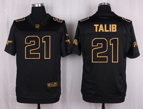 Nike Broncos 21 Aqib Talib Black Mens Stitched Nfl Elite Pro Line Gold Collection Jersey