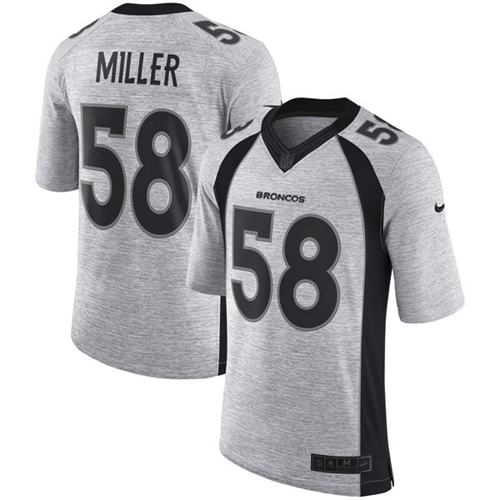 Nike Broncos 58 Von Miller Gray Mens Stitched Nfl Limited Gridiron Gray Ii Jersey