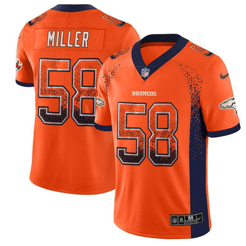 Nike Broncos 58 Von Miller Orange Team Color Mens Stitched Nfl Limited Rush Drift Fashion Jersey
