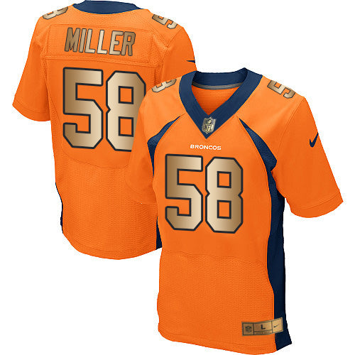 Nike Broncos 58 Von Miller Orange Team Color Mens Stitched Nfl New Elite Gold Jersey