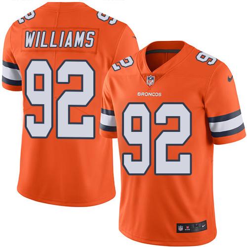 Nike Broncos 92 Sylvester Williams Orange Mens Stitched Nfl Limited Rush Jersey