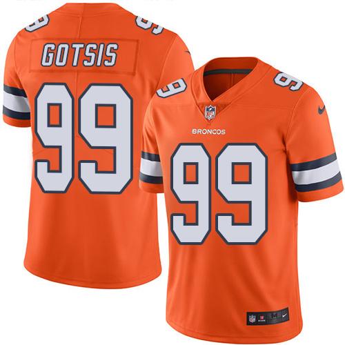 Nike Broncos 99 Adam Gotsis Orange Mens Stitched Nfl Limited Rush Jersey
