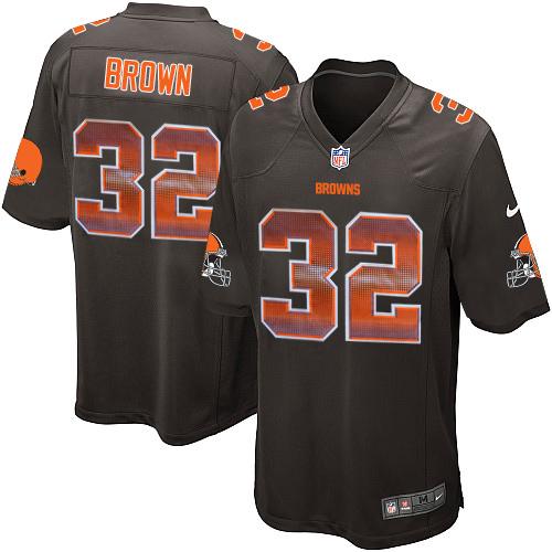 Nike Browns 32 Jim Brown Brown Team Color Mens Stitched Nfl Limited Strobe Jersey