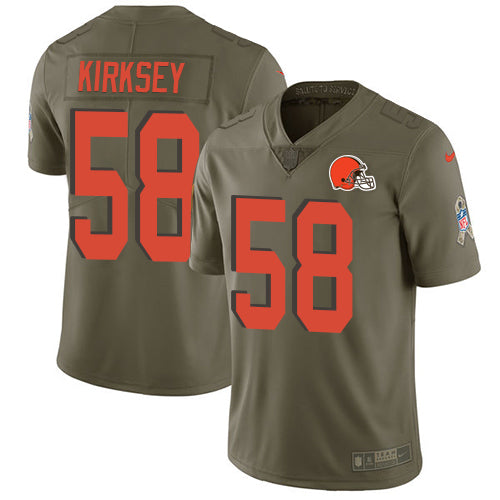 Nike Browns 58 Christian Kirksey Olive Mens Stitched Nfl Limited 2017 Salute To Service Jersey