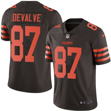 Nike Browns 87 Seth Devalve Brown Mens Stitched Nfl Limited Rush Jersey